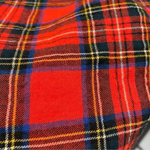 [M] Vintage Women’s Red Black & Yellow Plaid Pattern Casual Button Down Shirt - Picture 13 of 14